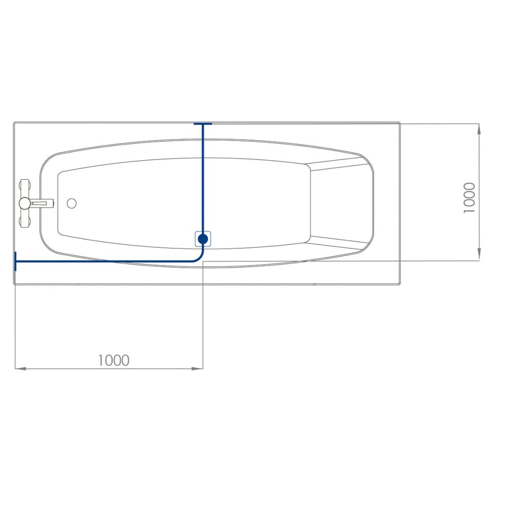 Croydex Shower Rail - L Shaped - Professional Profile 800-1000mm Length - Silver