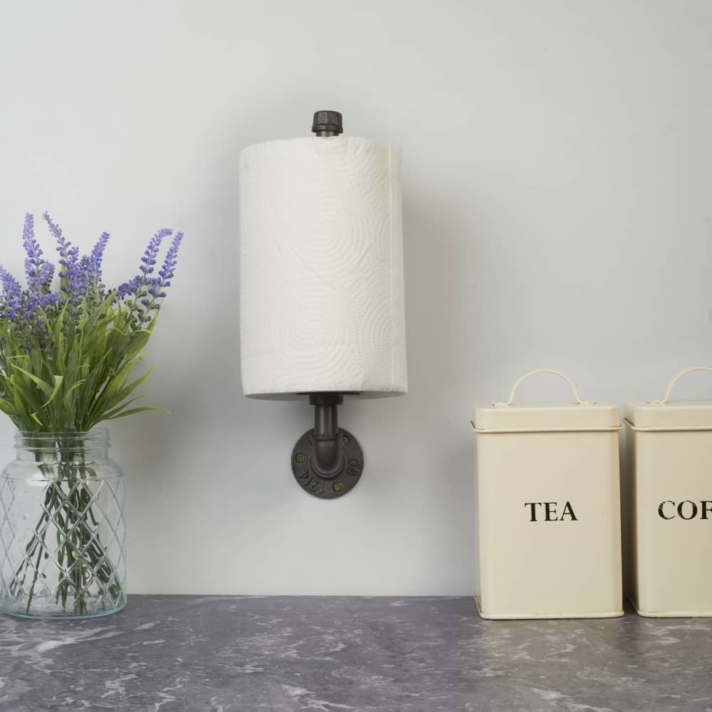 Altro 1/2" Pipe Kitchen Roll Holder- Grey 