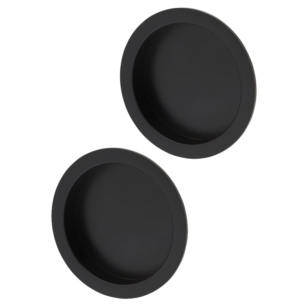 ECLISSE Essentials Round 3 Piece Fire Rated Flush Handle Set - Matt Black