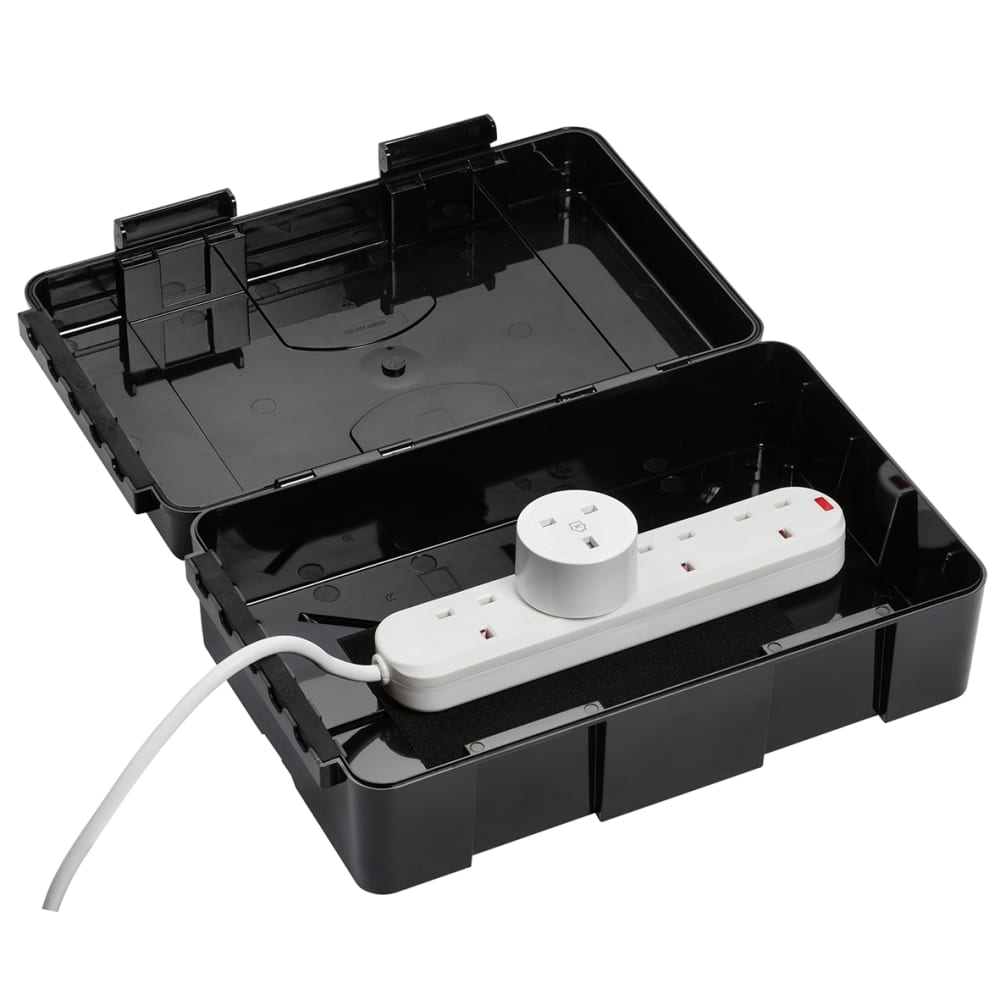 Knightsbridge Waterproof IP55 Electrical Outdoor Box - 334 x 220 x 116mm - Black