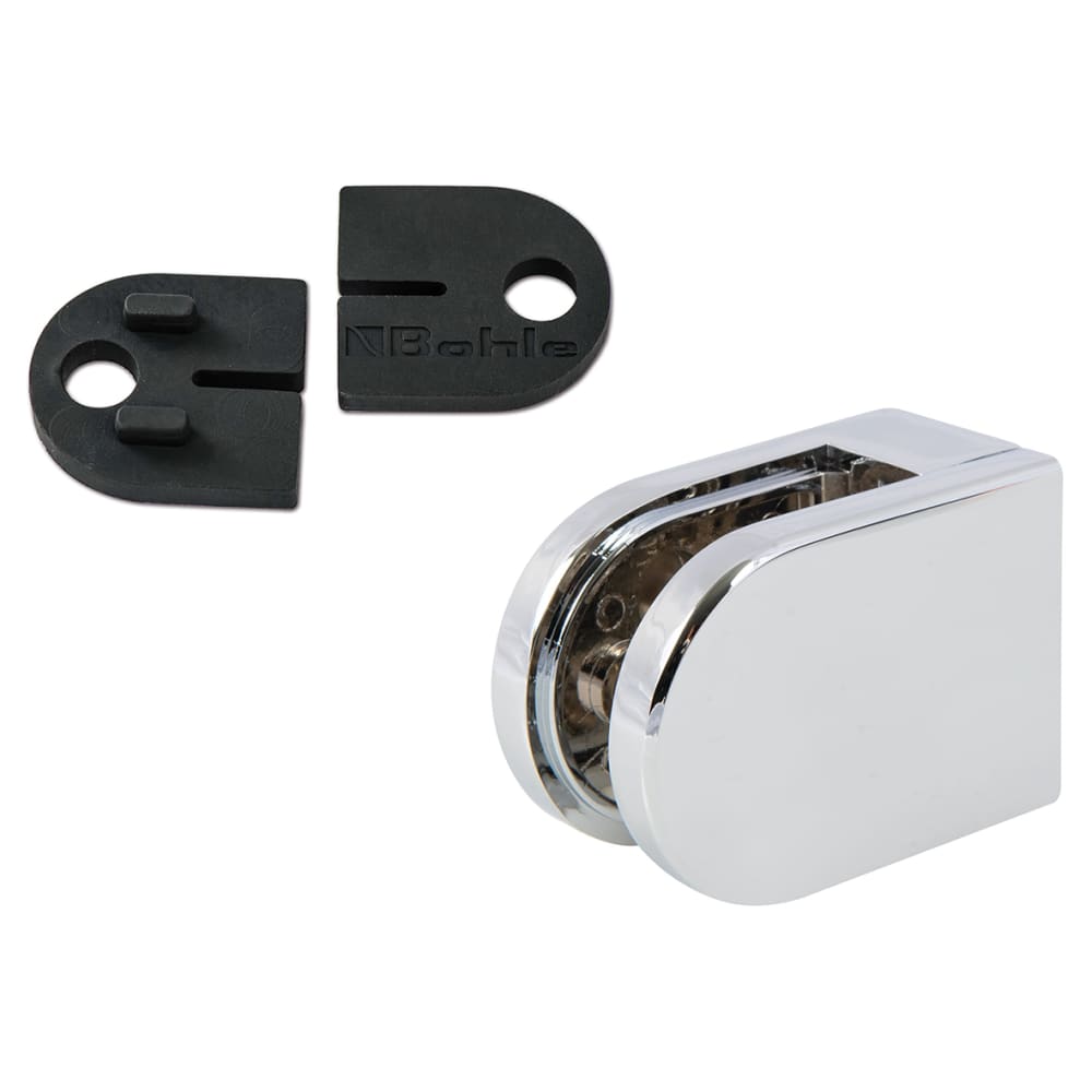 Bohle D Shaped Balustrade Clamps & Inserts - 10mm Glass - 63mm x 45mm ...