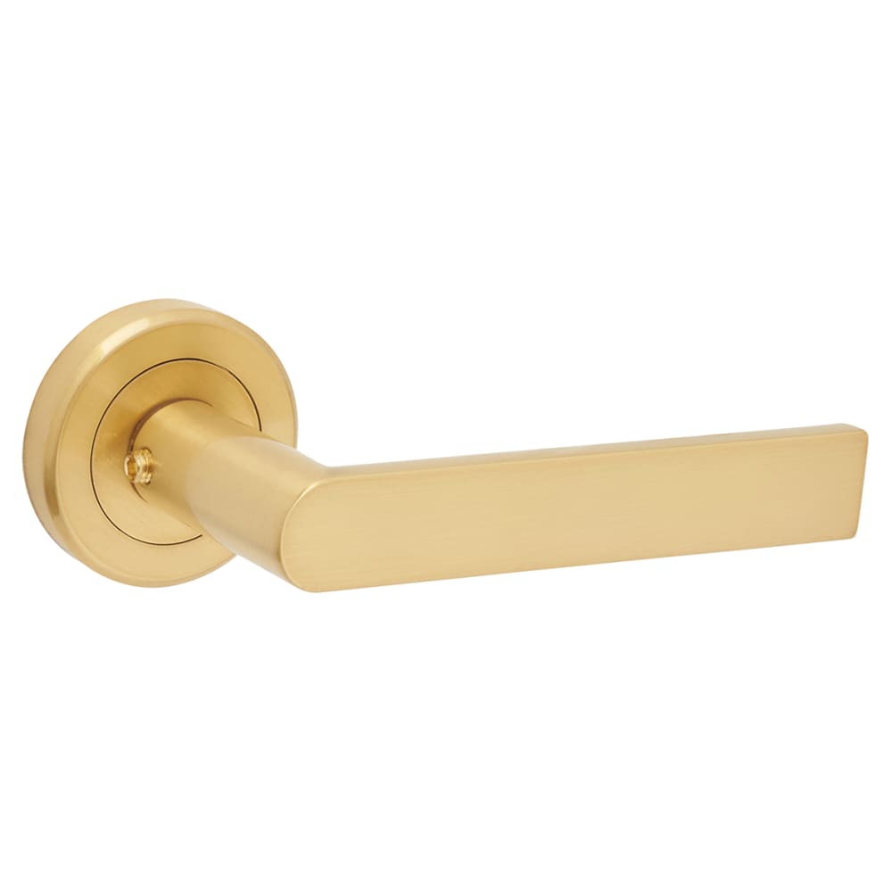 Serozzetta by Carlisle Brass Edge Door Handle on Rose - Satin Brass