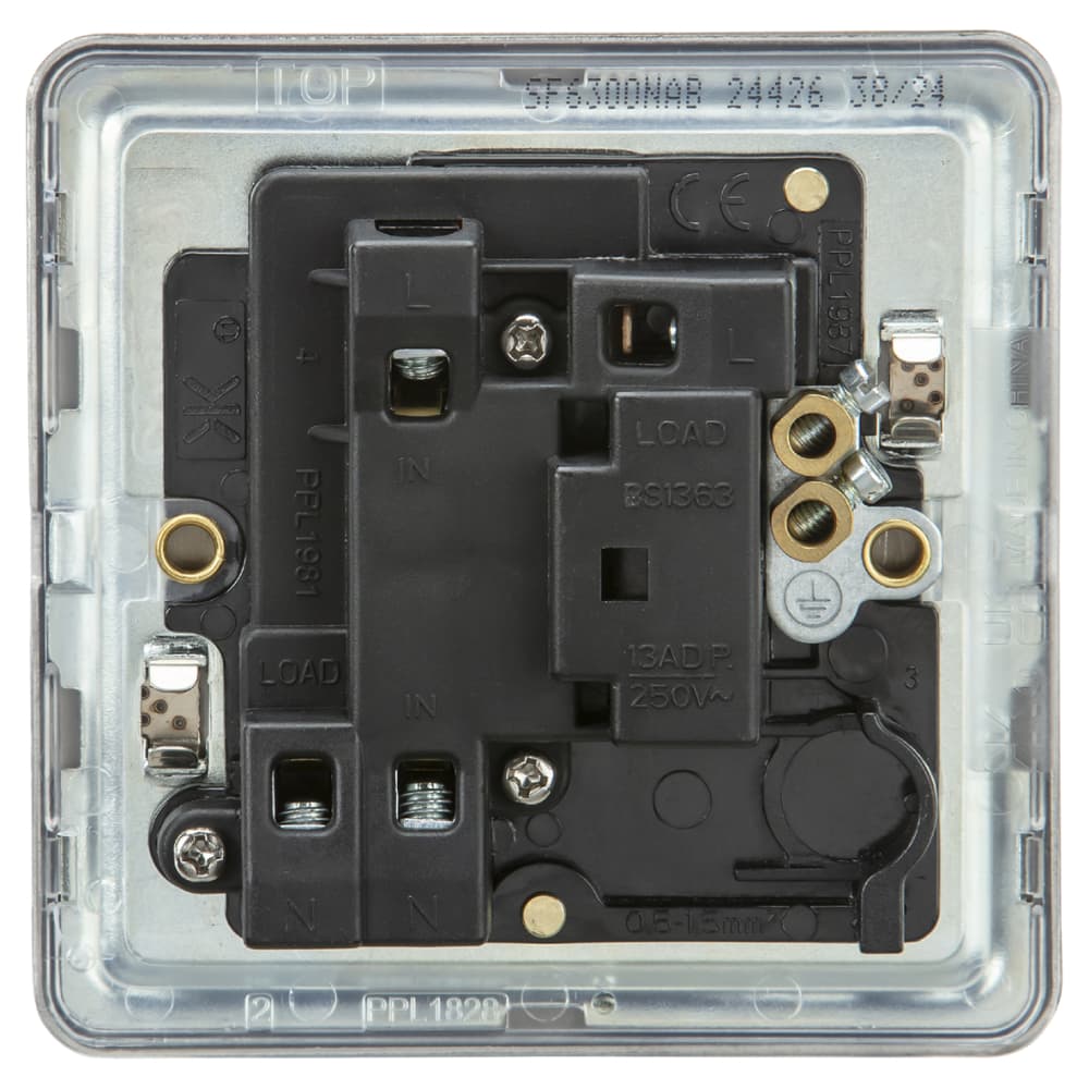 Despatch Spur Knightsbridge 13A 1 Gang Screwless Flat Plate Switched Fused Spur with ...