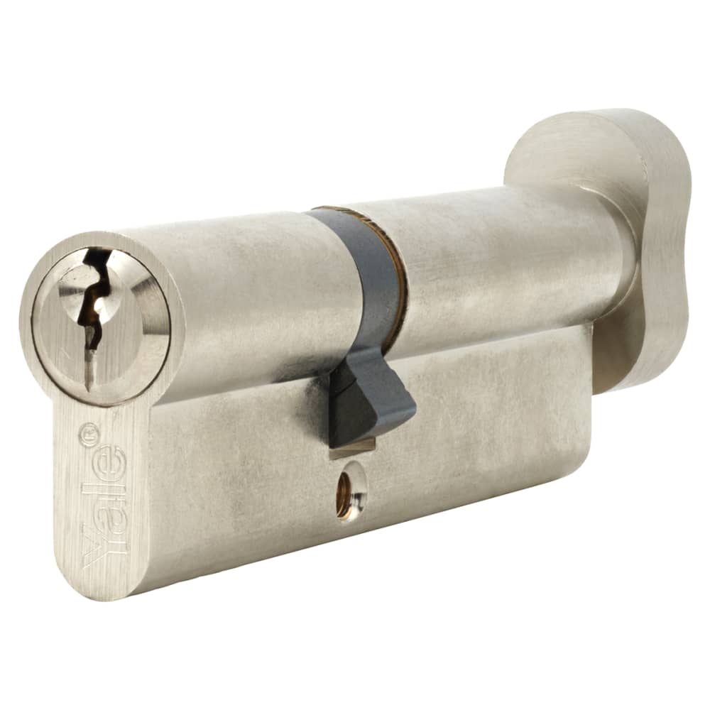 Yale 6 Pin 100mm Euro Thumbturn Cylinder - 60mm Turn + 40mm - Satin Nickel - Keyed to Differ