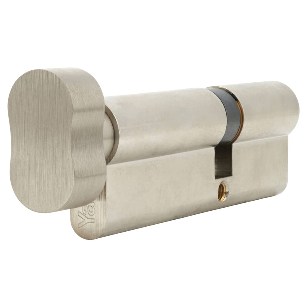 Yale 6 Pin 100mm Euro Thumbturn Cylinder - 60mm Turn + 40mm - Satin Nickel - Keyed to Differ