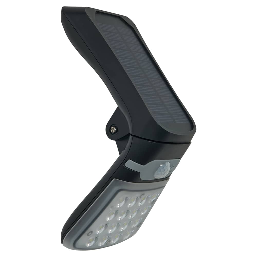 Forum Zink Blackhall 2.5W LED Solar Security Floodlight with MW & Photocell - IP44 - 6500K - Black