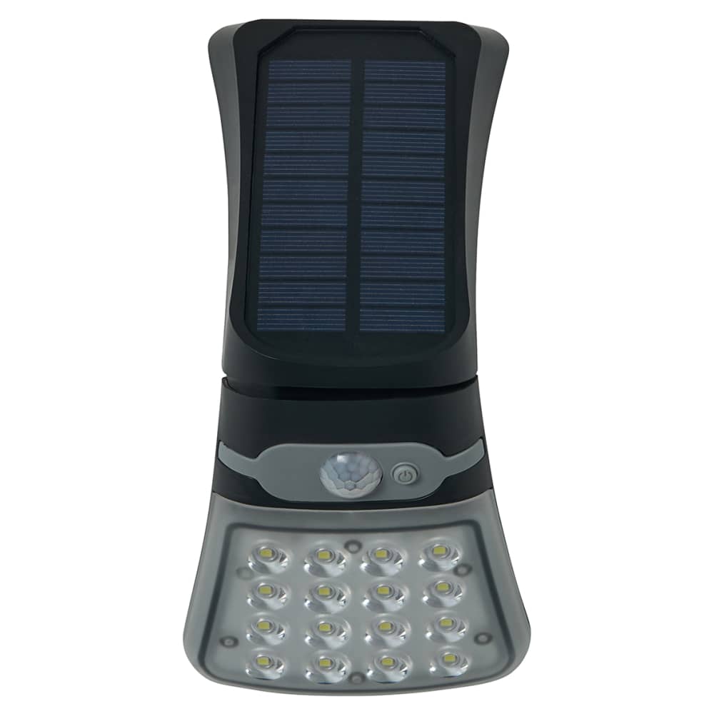 Forum Zink Blackhall 2.5W LED Solar Security Floodlight with MW & Photocell - IP44 - 6500K - Black