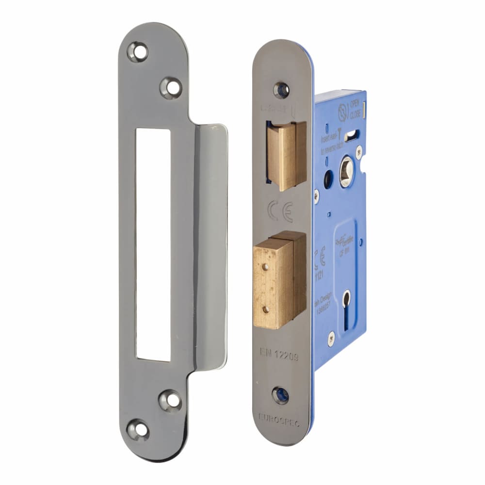 Hampstead Architectural 3 Lever Sashlock - 65mm Case - 44mm Backset - Radius - Black Nickel