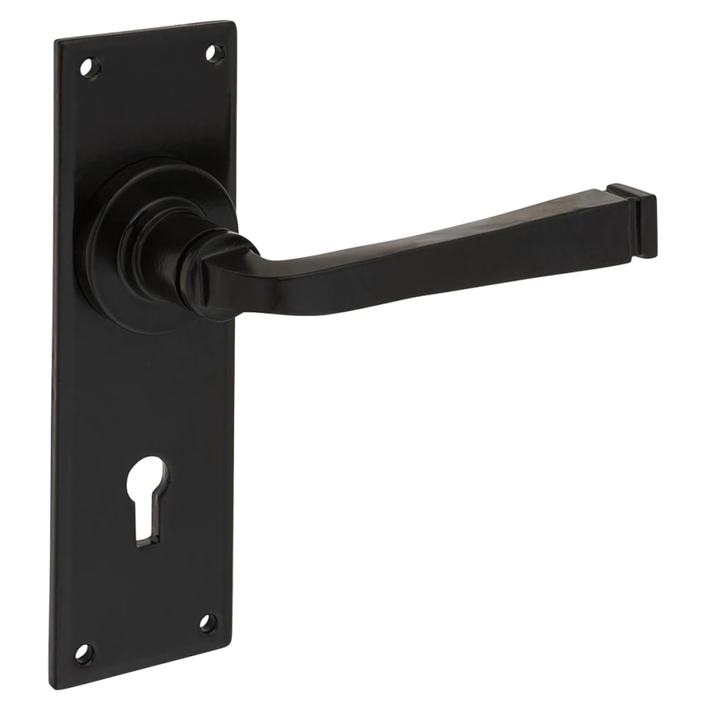 From The Anvil Avon Lock Door Handle - Keyhole - 152 x 48mm - Black