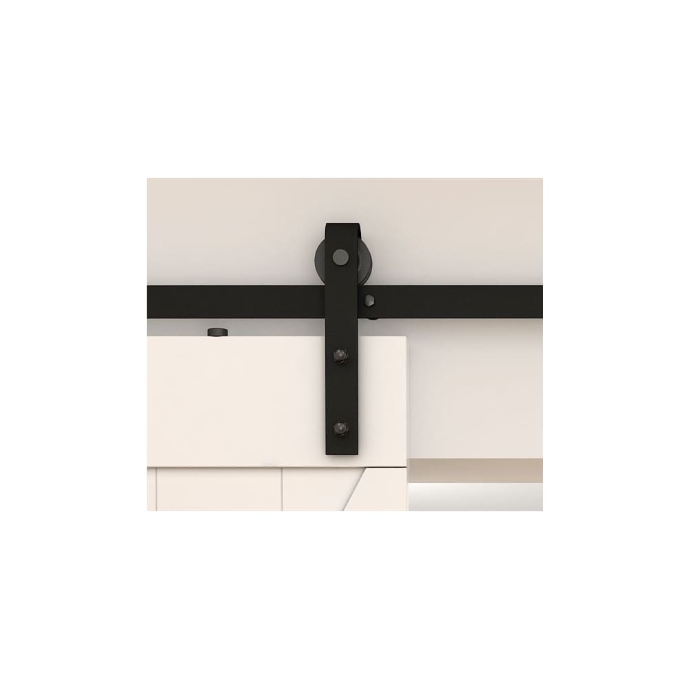 Klug Barn Strap Sliding Door Gear Kit - Face Mounted - 2000mm Track - 120kg Max Door Weight - Black