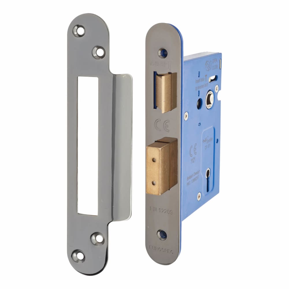 Hampstead Architectural 3 Lever Sashlock - 78mm Case - 57mm Backset - Radius - Black Nickel