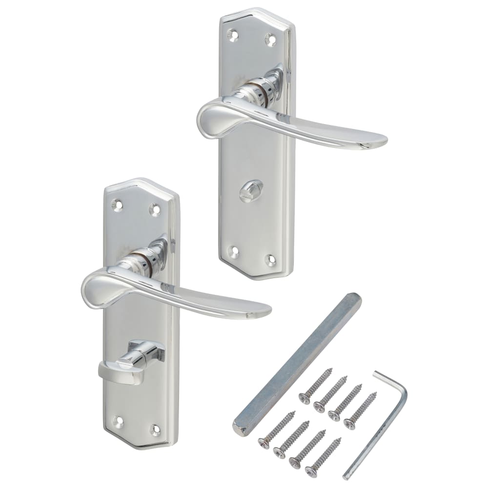 Altro Rome Bathroom Door Handle - 170 x 50mm - Polished Chrome ...