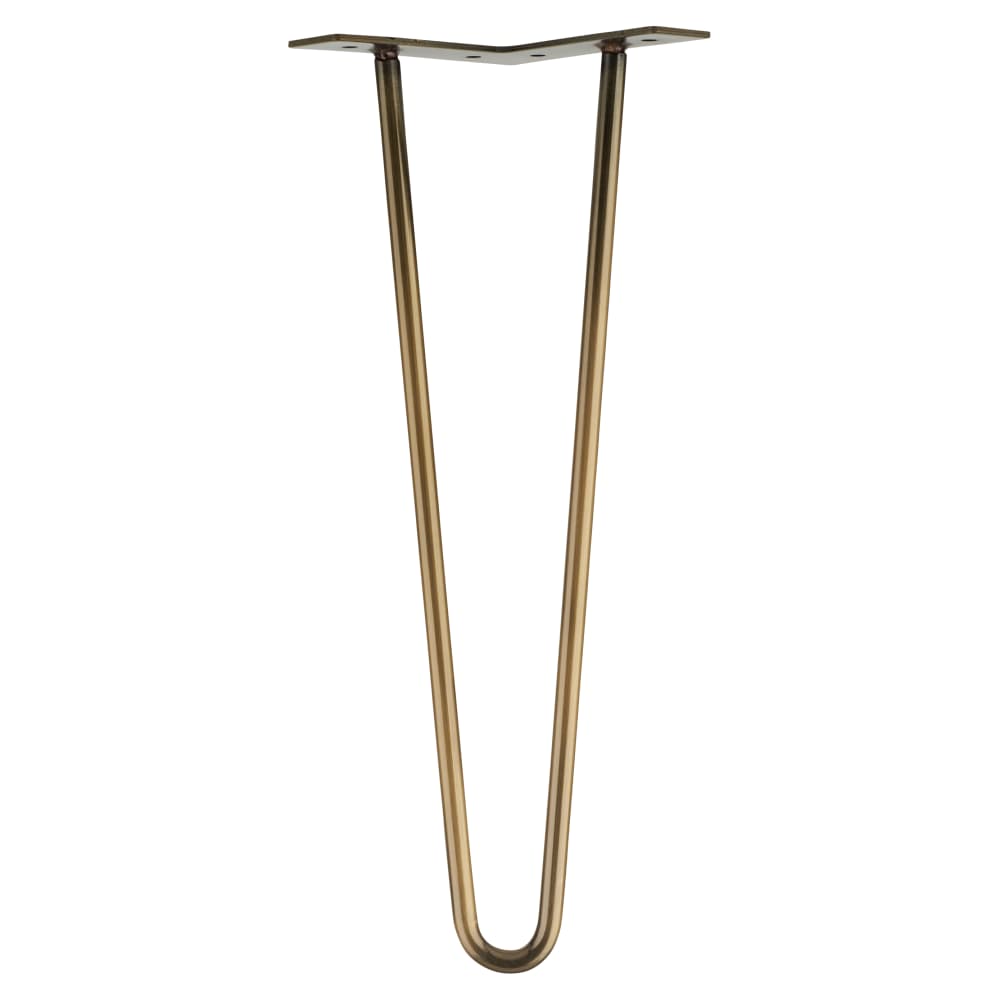 Rothley Hairpin Leg 2 Pin 350mm Antique Brass