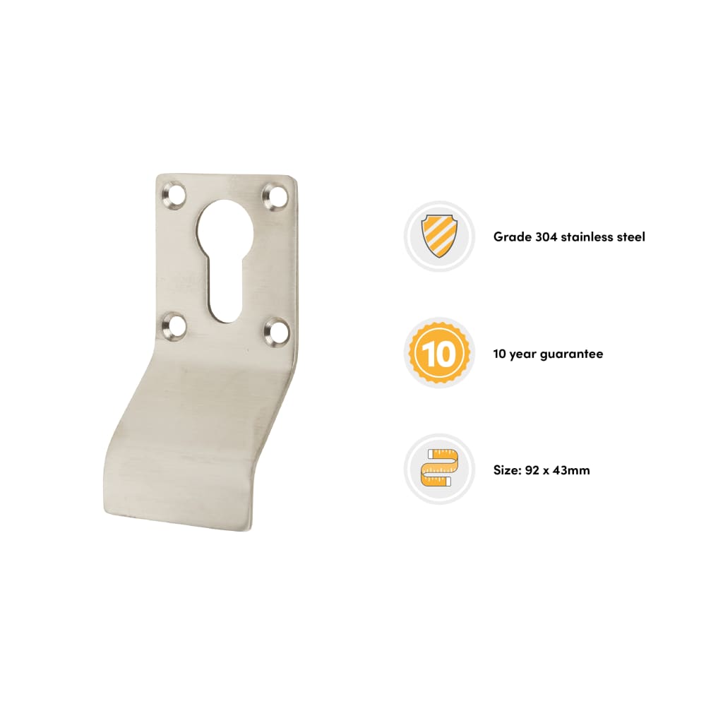 Altro Euro Cylinder Pull - 92 x 43mm - Satin Stainless Steel