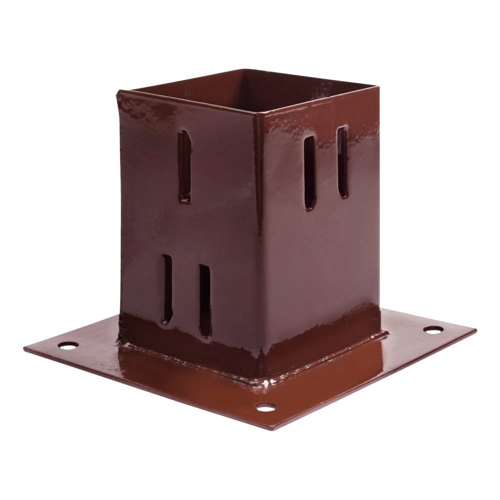 TIMCO Bolt Down Fence Post Shoe - Quick Fit - 100 x 100mm - Oxide Red