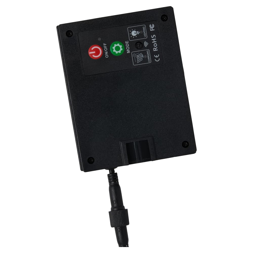Forum Zink Maltby 2W LED Solar Ground Spike Garden Light Kit - IP65 - 4000K/RGB - Black - Pack of 4