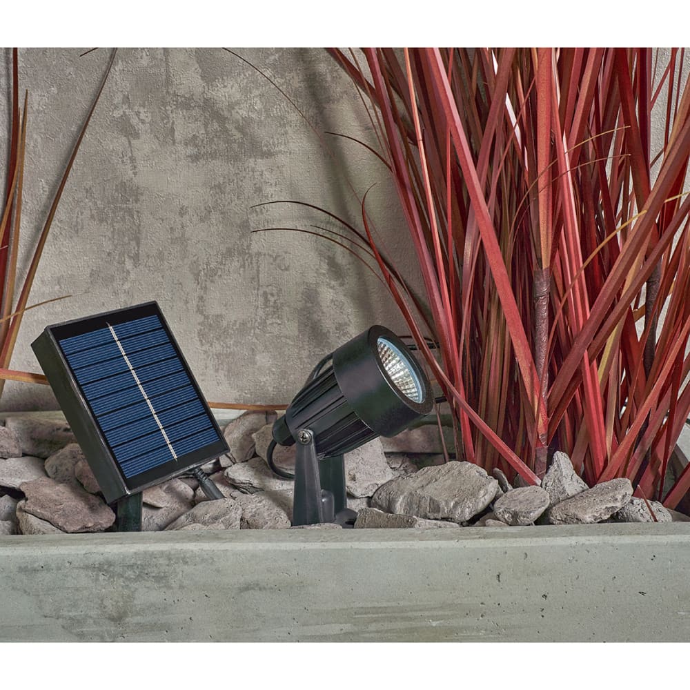 Forum Zink Maltby 2W LED Solar Ground Spike Garden Light Kit - IP65 - 4000K/RGB - Black - Pack of 4