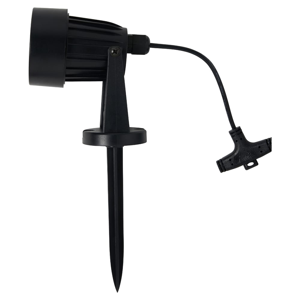 Forum Zink Maltby 2W LED Solar Ground Spike Garden Light Kit - IP65 - 4000K/RGB - Black - Pack of 4