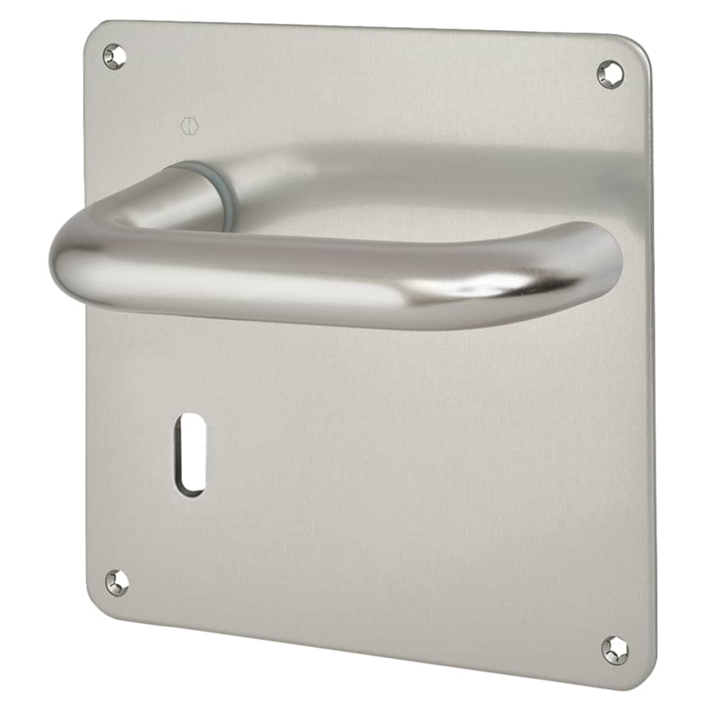Altro 20mm Return to Door Lock Door Handle - Keyhole - 160 x 160 - Satin Aluminium