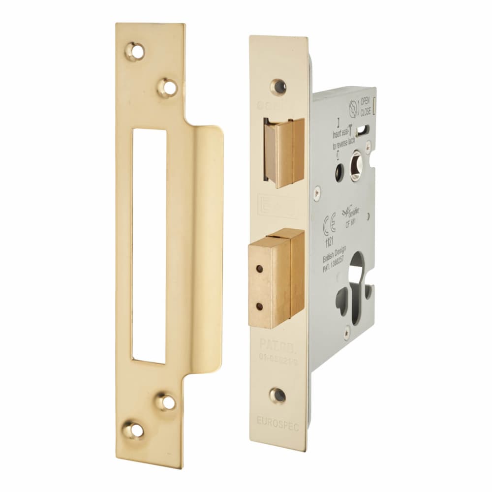 Hampstead Architectural Euro Profile Sashlock - 78mm Case - 57mm Backset - PVD Brass