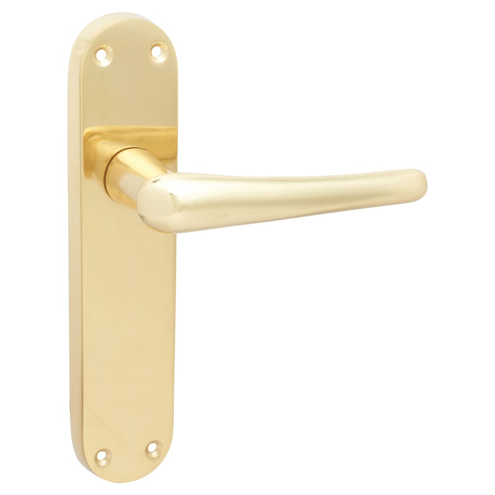 Hampstead Naples Latch Door Handle - 182 x 40mm - Polished Brass