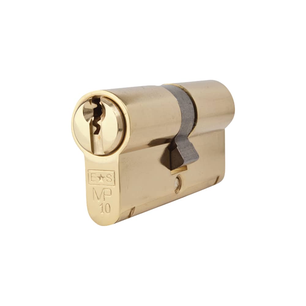 Eurospec 10 Pin 64mm Euro Double Cylinder - 32 + 32mm - Polished Brass - Master Keyed