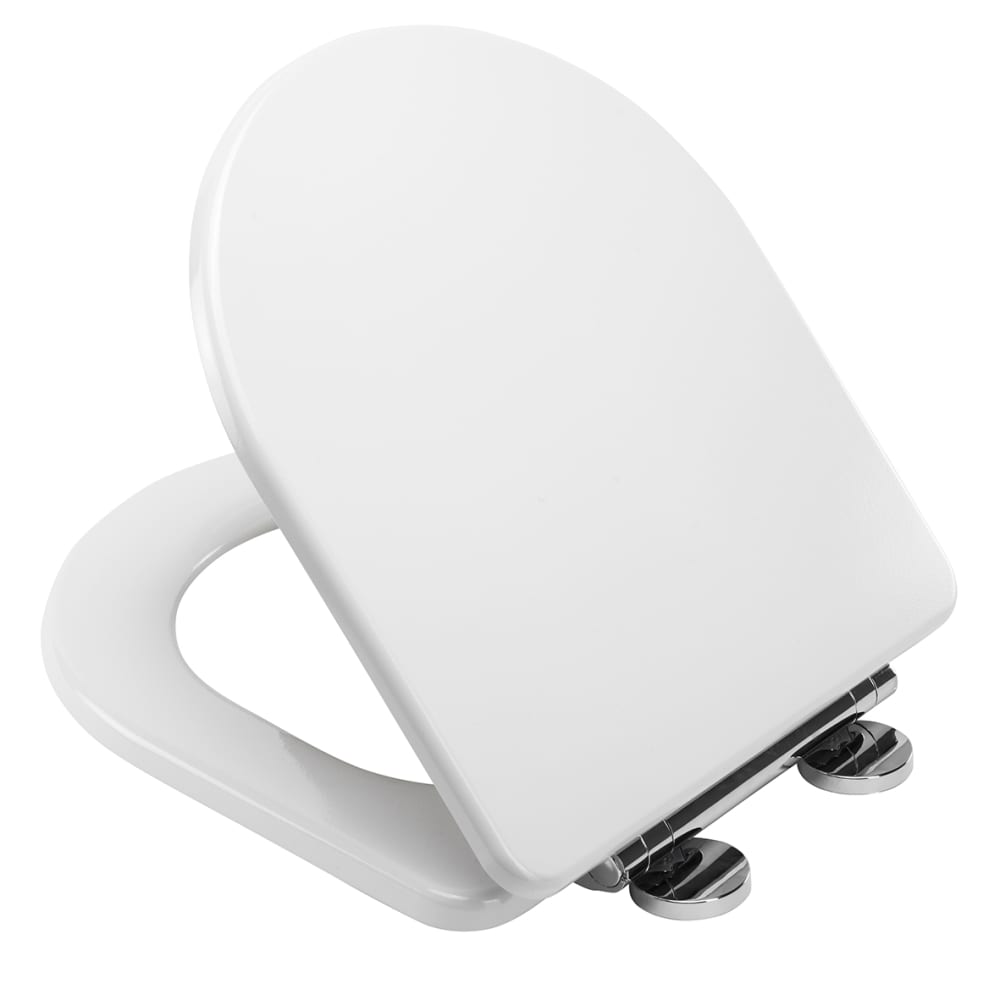 Croydex Garda Flexi-Fix Soft Close Wooden Toilet Seat - White