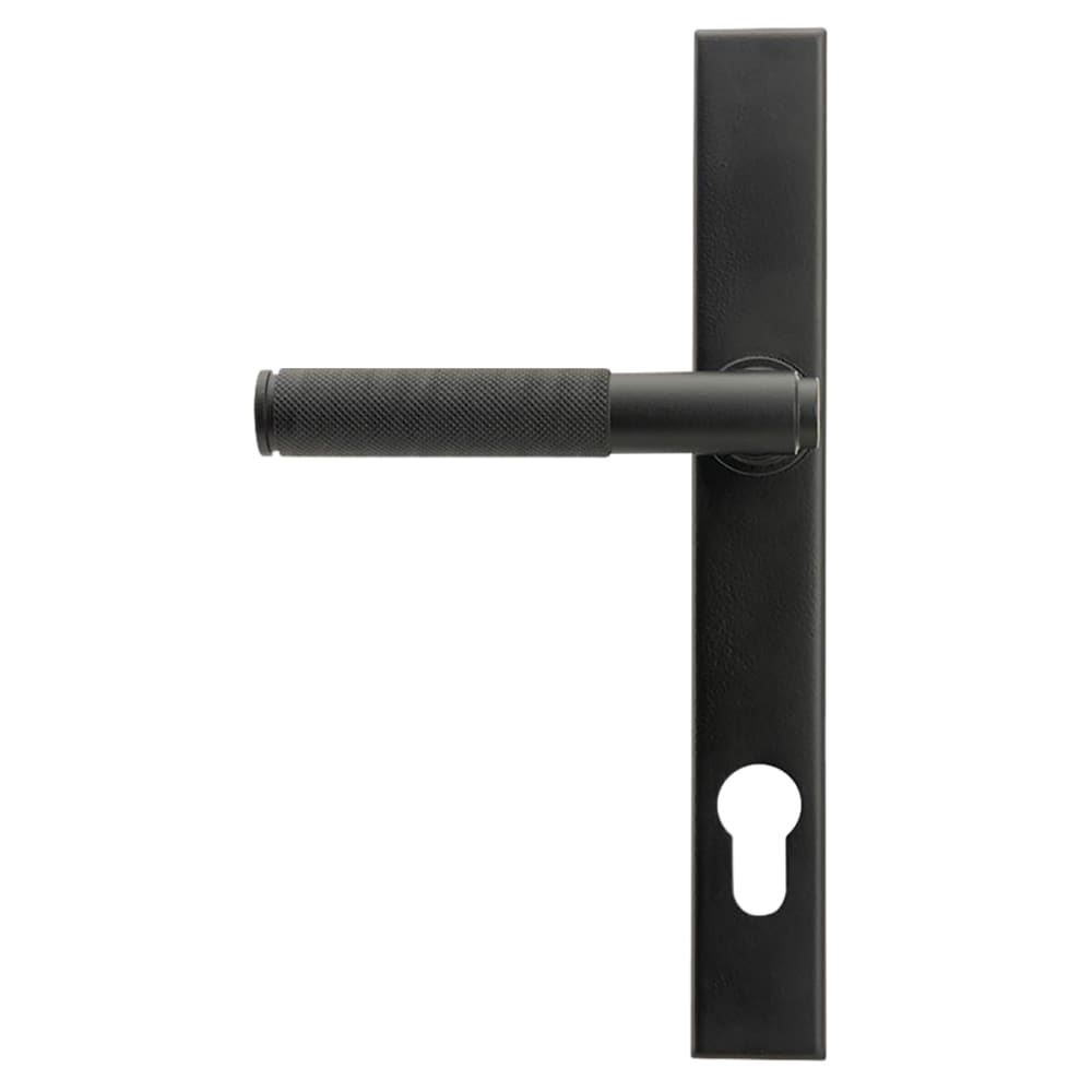 From The Anvil Brompton uPVC Slimline Knurled Multipoint Door Handle - 92mm c/c - Matt Black