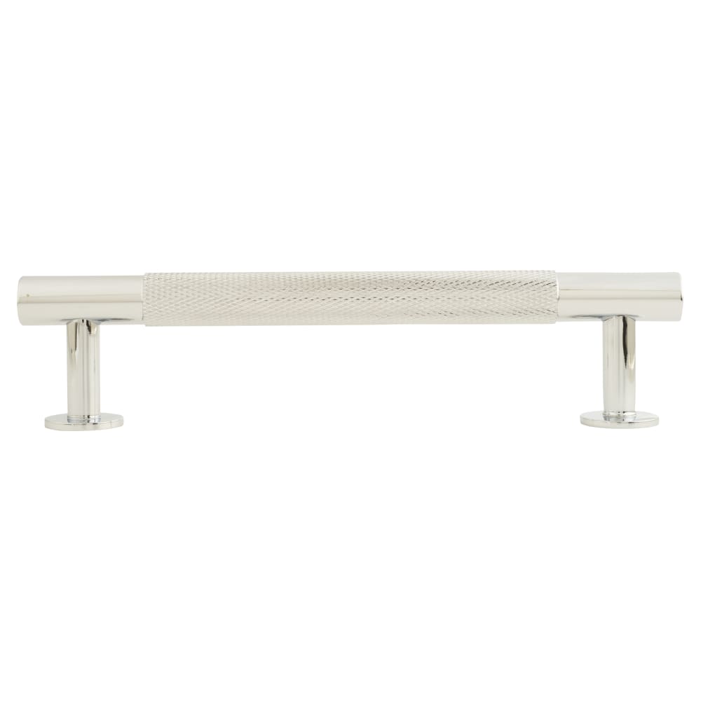 Carlisle Brass 13mm Knurled T-Bar Cabinet Pull Handle - 128mm Centres - Polished Chrome