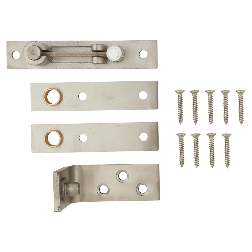 Toilet Cubicle Pivot Set - to suit doors up to 80kg - Stainless Steel
