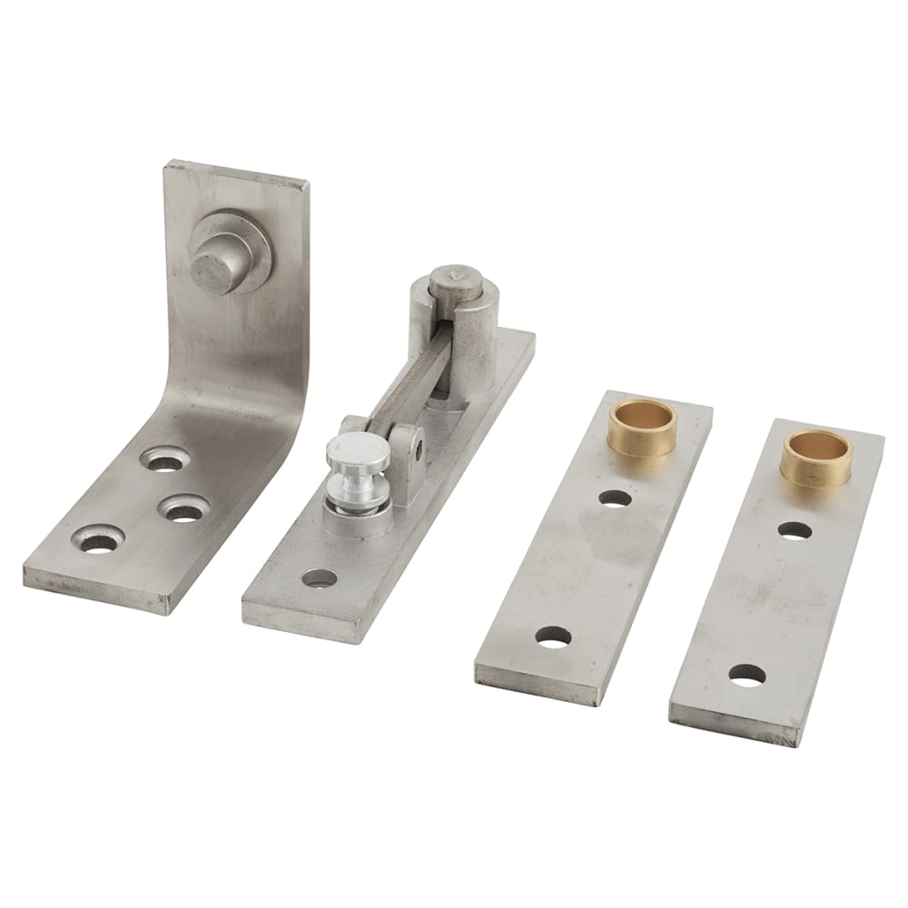 Toilet Cubicle Pivot Set - to suit doors up to 80kg - Stainless Steel