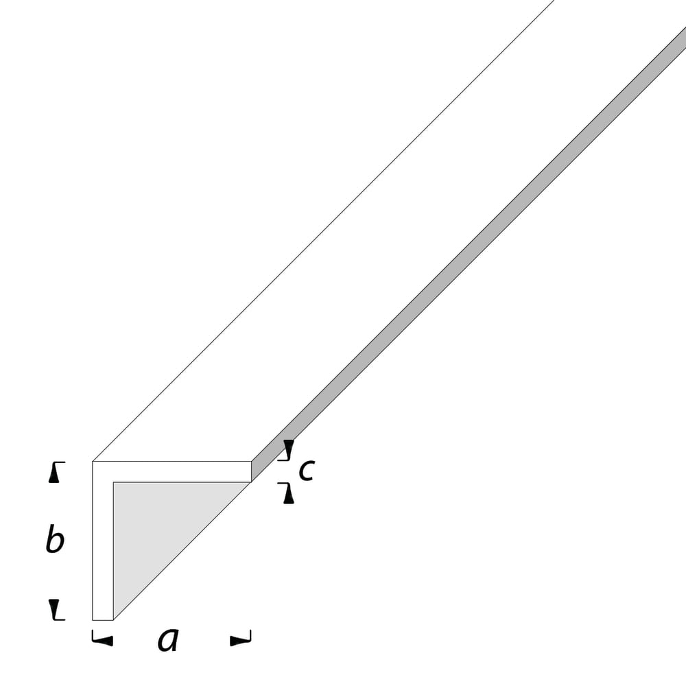Rothley 2000mm Aluminium Angle - Equal Sided - 15 x 15 x 1mm - Anodised