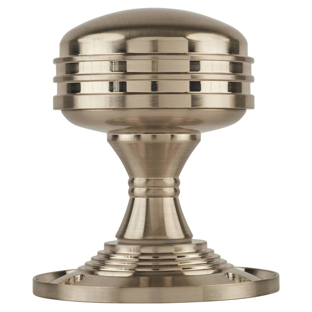 Touchpoint Ringed Mortice Door Knob - 63mm Rose Diameter - Satin Nickel