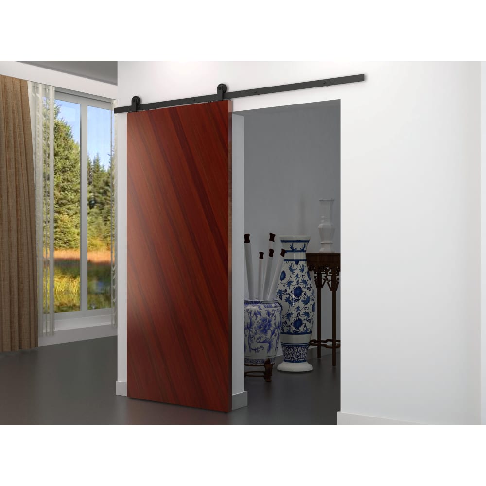 Barrierslide Ivan 2.0 Barn Strap Sliding Door Gear Kit - 2000mm Track - Black