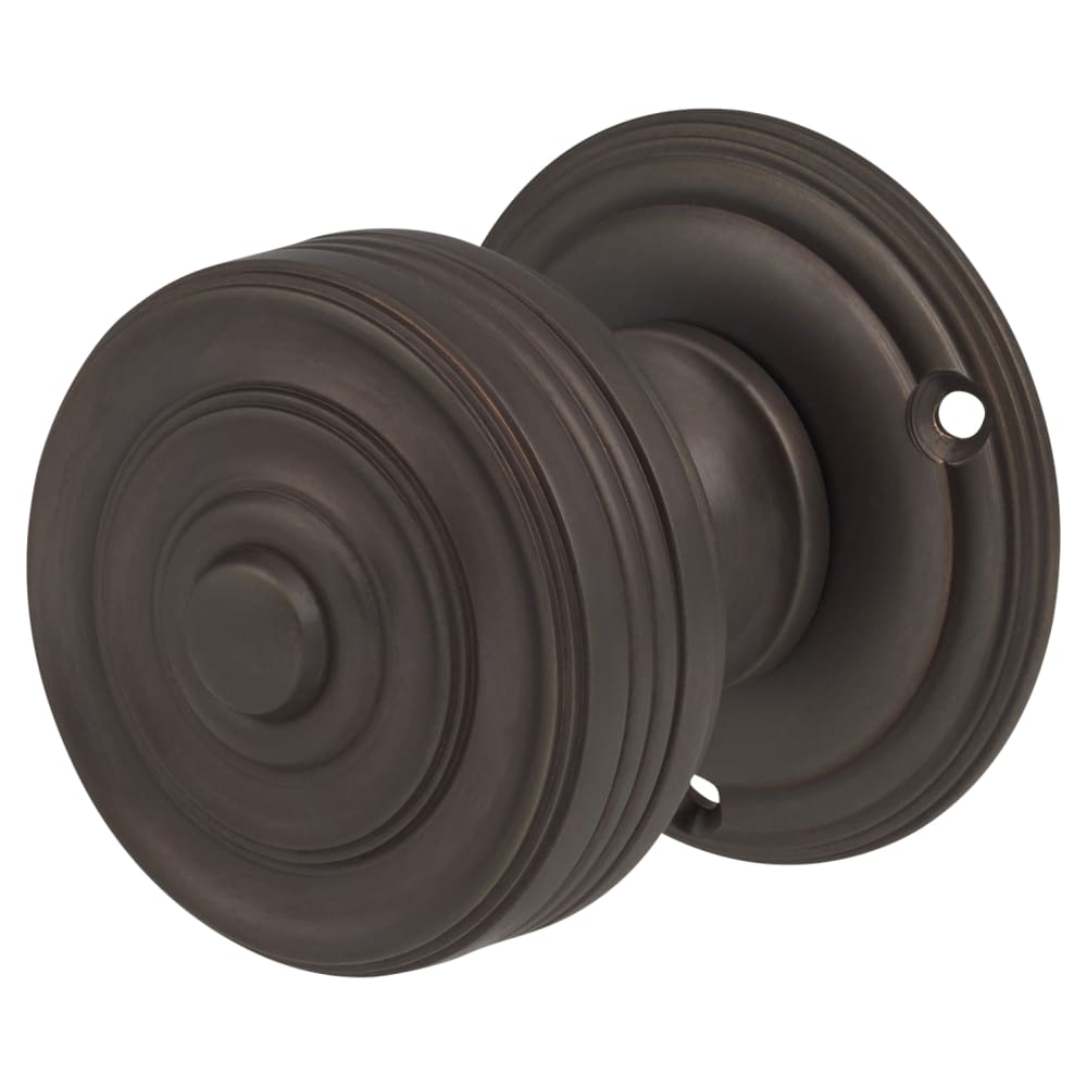 Hampstead Georgian Ringed Mortice Door Knob - 55mm Rose Diameter - Brushed Oil Rubbed Bronze 