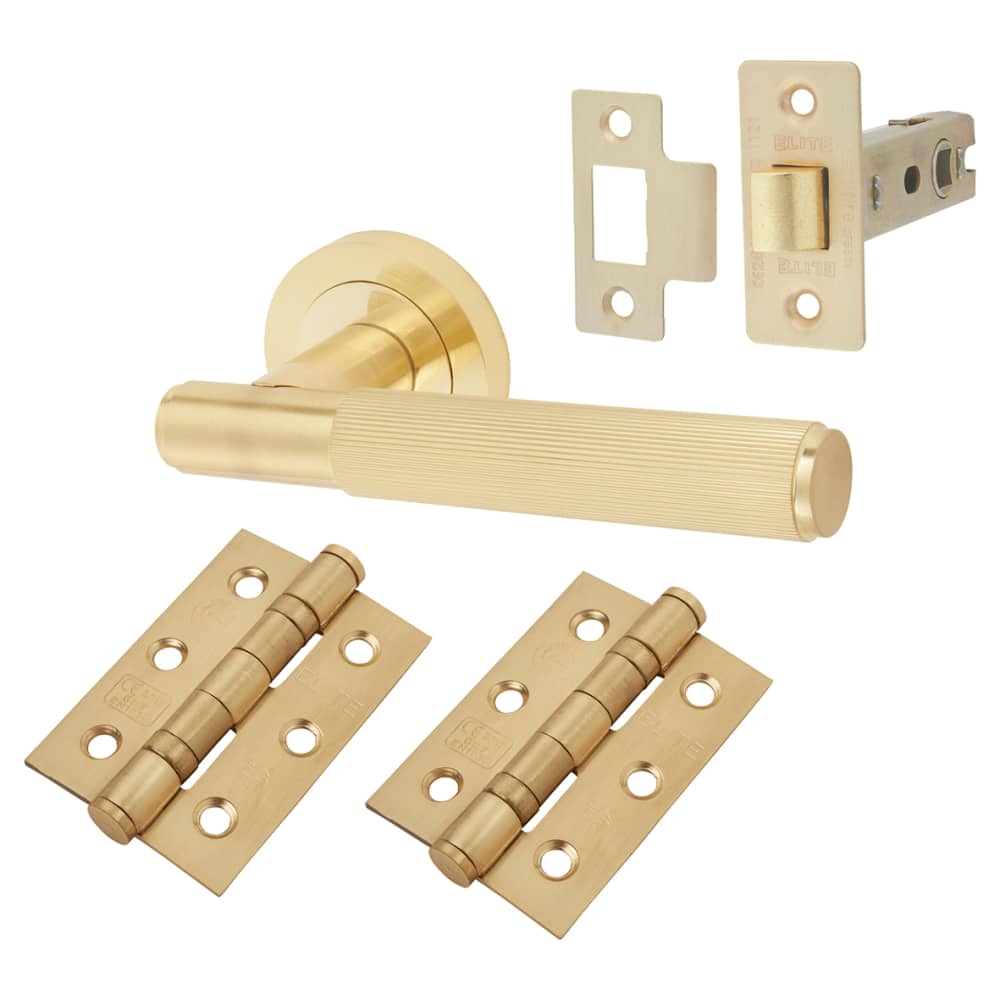 Altro Nova Lines Latch Door Handle Kit - Satin Brass