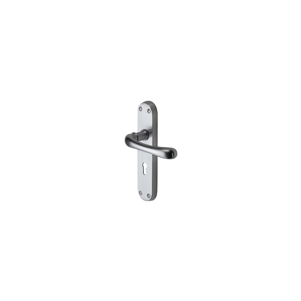 M Marcus Donna Lock Door Handle - Keyhole - 183 x 42mm - Satin Chrome