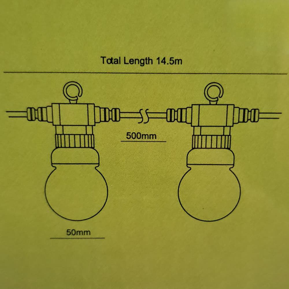 Hampstead Festoon LED 20 Golf Ball Bulb Garden Festoon Lights - IP44 - 3000K Warm White - Opal