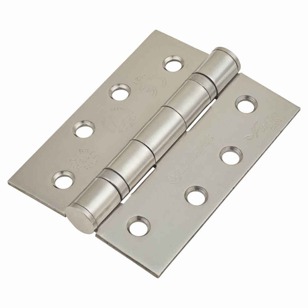 Enduro Twin Ball Bearing Grade 13 Butt Fire Door Hinge - 102 x 76 x 3mm - 201 Pol Stainless - Pair