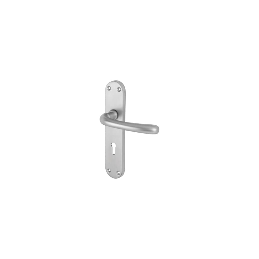 Touchpoint Sassari Lock Door Handle - Keyhole - 182 x 39mm - Satin Chrome