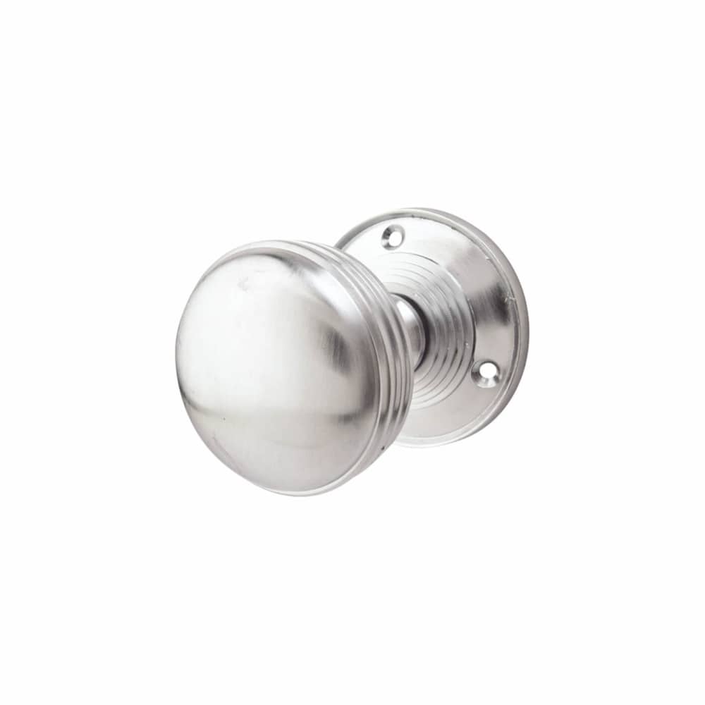 Altro Ringed Mortice Door Knob - 65mm Rose Diameter - Satin Chrome