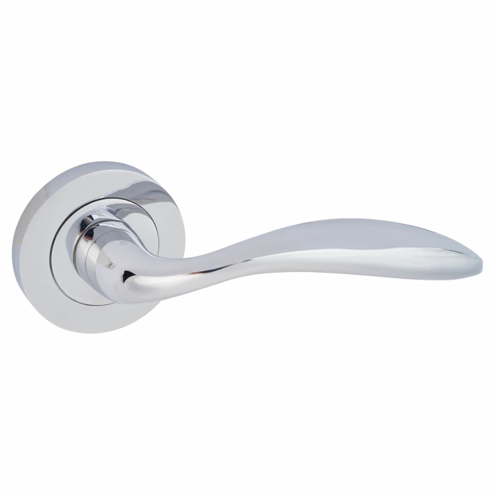Touchpoint Morgan Door Handle on Rose - Polished Chrome