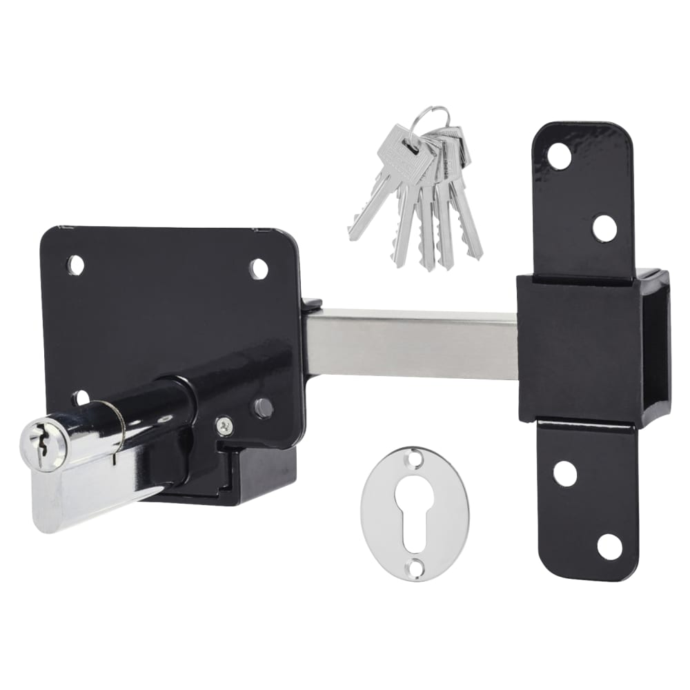 GateMate Locking Long Throw Gate Lock - 50mm Gate Thickness - Euro Thumbturn Cylinder - 316 Stainless Steel 