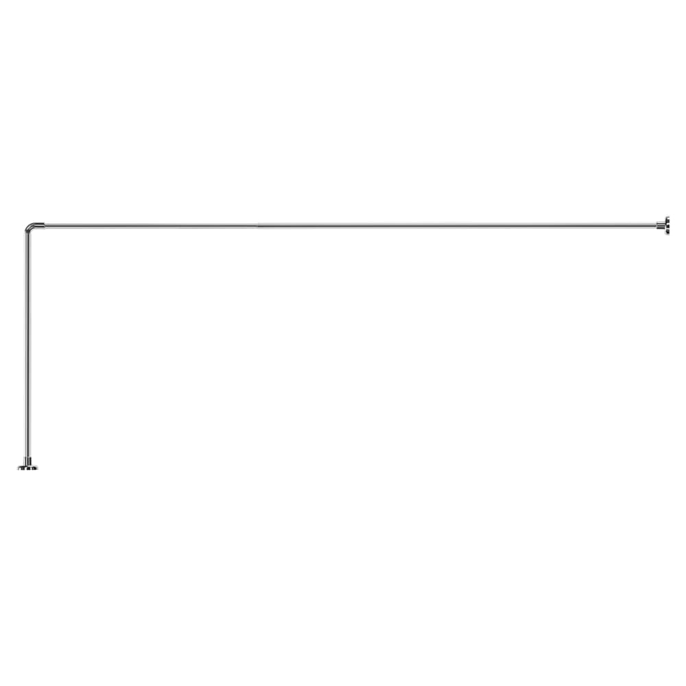 Croydex Shower Rail - L Shaped - Telescopic Rod - 1400-2600mm Length - Chrome