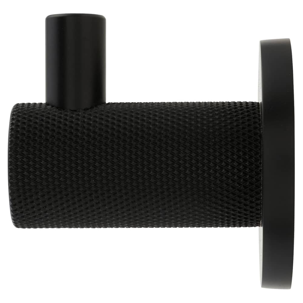Altro Knurled Single Coat Hook - 50 x 25mm - Matt Black ...
