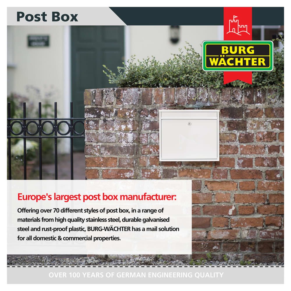 Burg Wachter Elegance Mailbox - 362 x 310 112mm - White