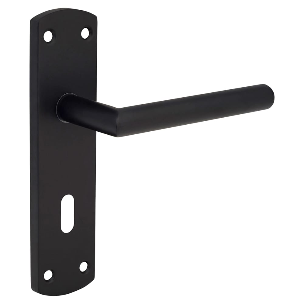 Altro Mitred Lock Door Handle - Keyhole - 172 x 44mm - Matt Black 