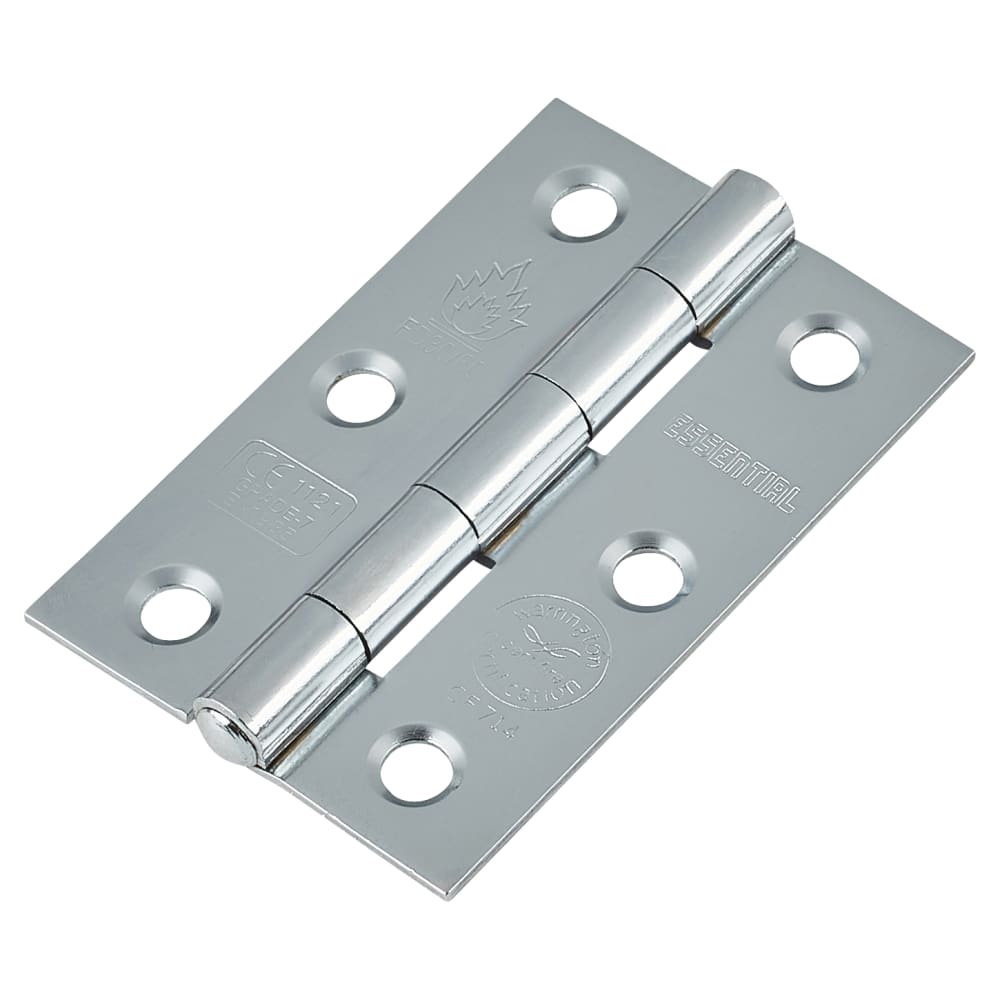 Touchpoint Tubular Latch Pack - 76mm Case - 57mm Backset - 2 x Plain Steel Hinges - Polished Chrome