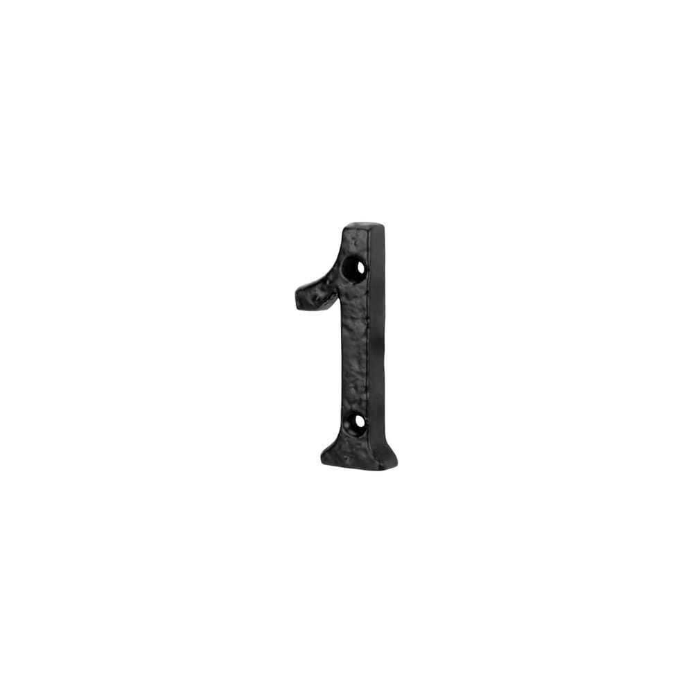 Olde Forge 76mm Screw Fix Door Numeral - 1 - Antique Black Iron