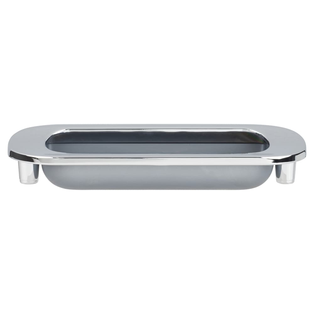 Altro Recessed Sliding Door Oval Flush Cabinet Pull Handle - 111 x 41mm - Polished/Matt Chrome